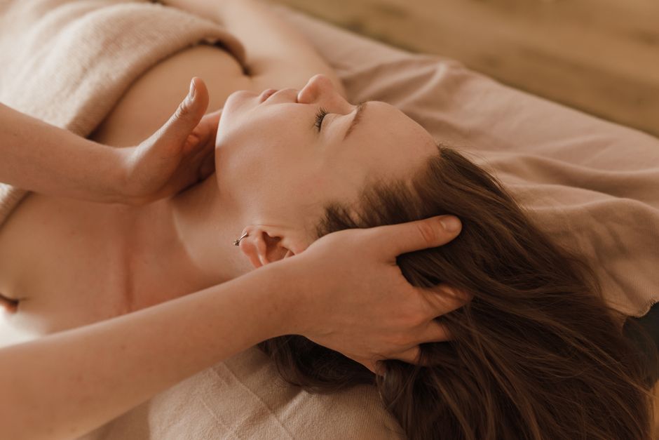 Massage on neck and shoulders